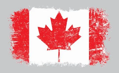 Grunge old Canadian flag vector illustration Stock Illustration