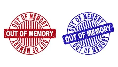 Grunge OUT OF MEMORY Scratched Round Stamps Stock Illustration