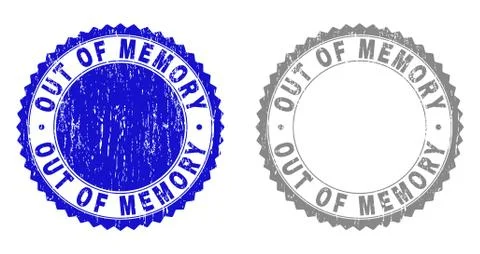 Grunge OUT OF MEMORY Scratched Stamp Seals Illustrazione stock