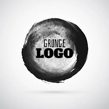 Grunge paint circle, vector design element Stock Illustration