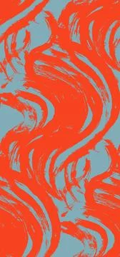 Grunge paint strokes seamless pattern orange and blue Stock Illustration