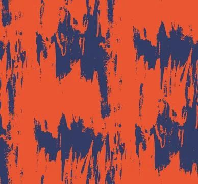 Grunge paint strokes seamless pattern orange and blue 스톡 일러스트