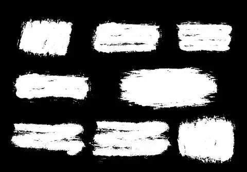 Grunge paint strokes. Vector elements set. Illustrazione stock