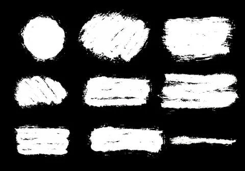 Grunge paint strokes. Vector elements set. Stock Illustration