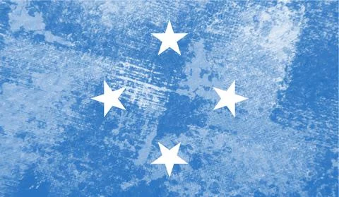 Grunge painted Micronesia vector flag Stock Illustration