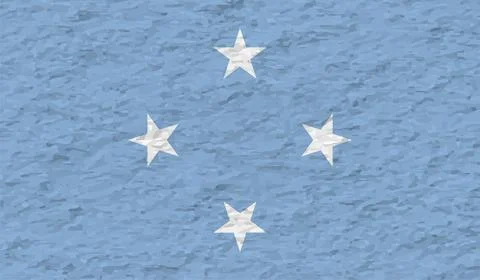 Grunge painted Micronesia vector flag Stock Illustration