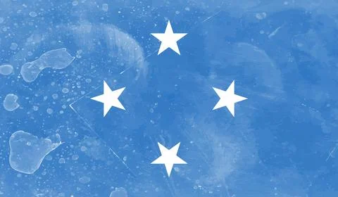 Grunge painted Micronesia vector flag Stock Illustration