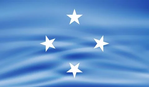 Grunge painted Micronesia vector flag Stock Illustration