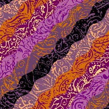 Grunge paisley pattern in collage patchwork style. 스톡 일러스트