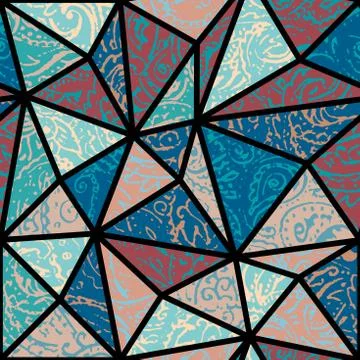 Grunge paisley pattern in collage patchwork style. 스톡 일러스트