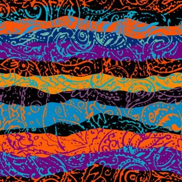 Grunge paisley pattern in collage patchwork style. 스톡 일러스트