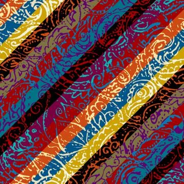 Grunge paisley pattern in collage patchwork style. Illustrazione stock