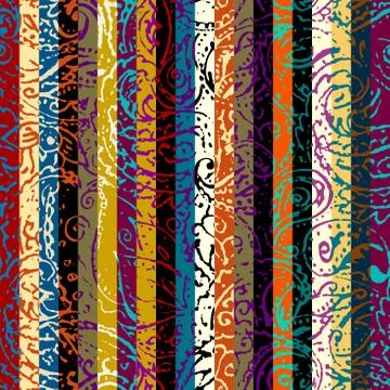 Grunge paisley pattern in collage patchwork style. 스톡 일러스트