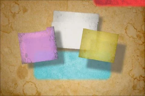 Grunge paper on multiple planes Illustrazione stock