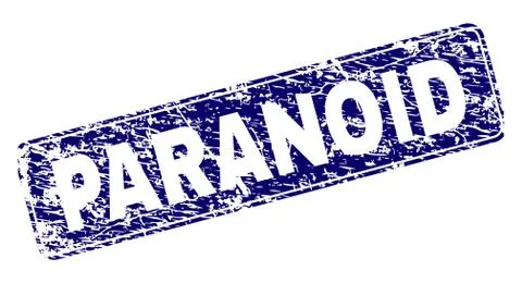 Grunge PARANOID Framed Rounded Rectangle Stamp イラスト素材