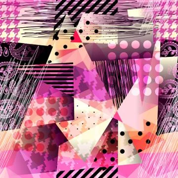 Grunge pattern in cubism style. Illustrazione stock