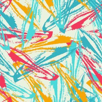 Grunge pattern with leaves on bright background Stock Illustration