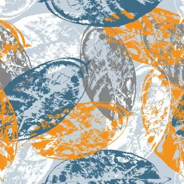 Grunge pattern with leaves on cool background Ilustração Stock