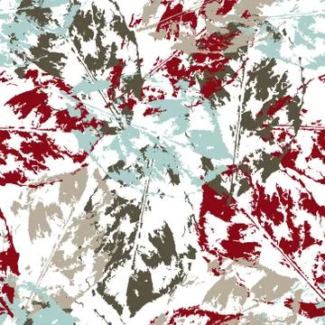 Grunge pattern with leaves on light background Stock Illustration