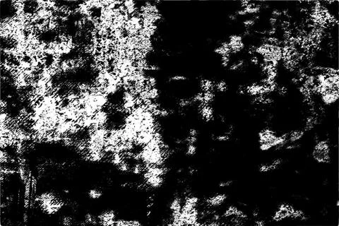 Grunge pattern of scratches, chips, scuffs. Strokes, dry brush on paper. Blac Stock Illustration