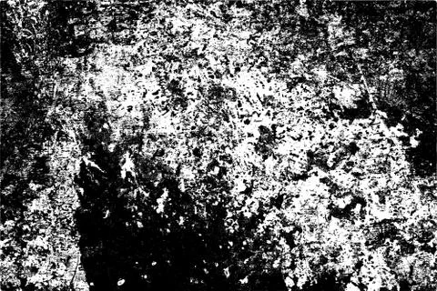 Grunge pattern of scratches, chips, scuffs. Strokes, dry brush on paper. Blac Stock Photos