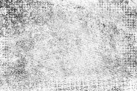 Grunge pattern of scratches, chips, scuffs. Strokes, dry brush on paper. Blac Stock Photos