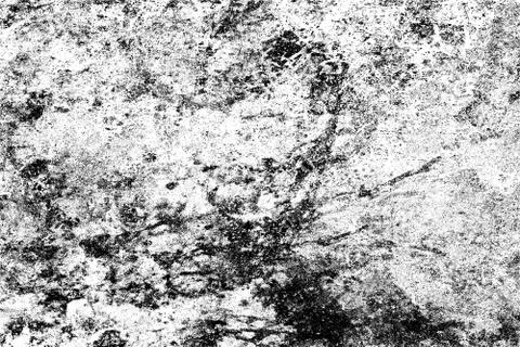 Grunge pattern of scratches, chips, scuffs. Strokes, dry brush on paper. Blac Stock Photos