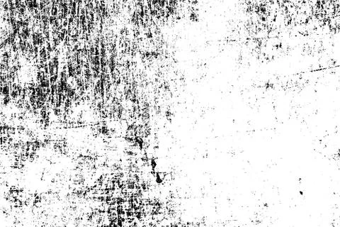 Grunge pattern of scratches, chips, scuffs. Strokes, dry brush on paper. Blac Stock Photos