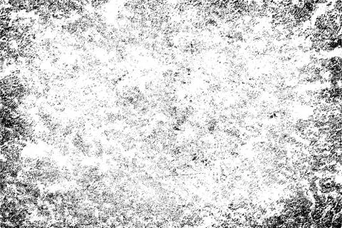 Grunge pattern of scratches, chips, scuffs. Strokes, dry brush on paper. Blac Stock Photos