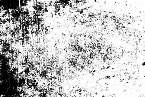 Grunge pattern of scratches, chips, scuffs. Strokes, dry brush on paper. Blac Stock Photos