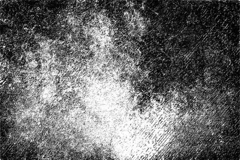 Grunge pattern of scratches, chips, scuffs. Strokes, dry brush on paper. Blac Stock Photos