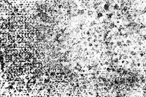 Grunge pattern of scratches, chips, scuffs. Strokes, dry brush on paper. Blac Stock Photos