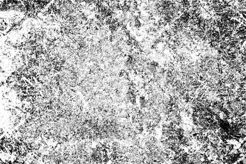 Grunge pattern of scratches, chips, scuffs. Strokes, dry brush on paper. Blac Stock Photos