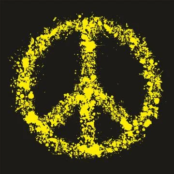 Grunge peace symbol - pacific, vector illustration Stock Illustration