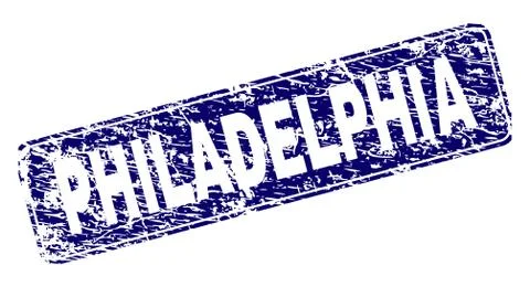 Grunge PHILADELPHIA Framed Rounded Rectangle Stamp 스톡 일러스트