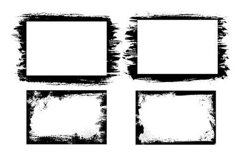 Grunge photo frames, borders with distressed edges Stock Illustration