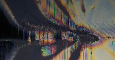 Grunge pixel matrix damage rainbow glitch blur Stock Photos
