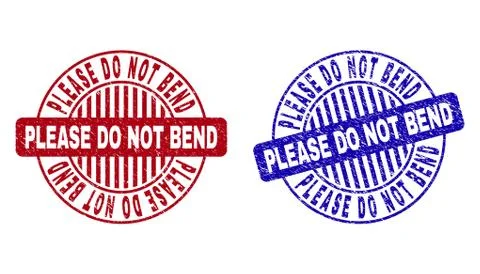 Grunge PLEASE DO NOT BEND Textured Round Watermarks Stock Illustration