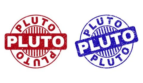 Grunge PLUTO Textured Round Watermarks Stock Illustration
