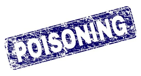 Grunge POISONING Framed Rounded Rectangle Stamp Stock Illustration