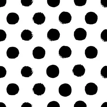 Grunge polka dot seamless vector pattern. Stock Illustration
