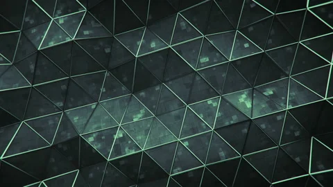 Grunge polygonal shape with hi-tech surface seamless loop 3D render animation Stock Footage 155292169