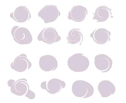 Grunge post Stamps Collection, Circles 16 Round splash shapes Stock Illustration