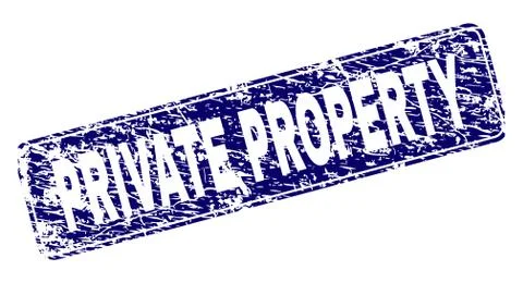 Grunge PRIVATE PROPERTY Framed Rounded Rectangle Stamp 스톡 일러스트