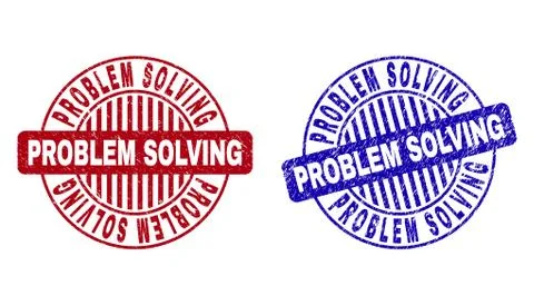 Grunge PROBLEM SOLVING Scratched Round Watermarks Stock Illustration