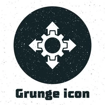 Grunge Project team base icon isolated on white background. Business analysis イラスト素材