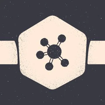 Grunge Project team base icon isolated on grey background. Business analysis and Illustrazione stock