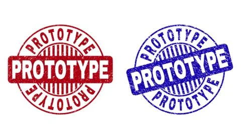 Grunge PROTOTYPE Scratched Round Watermarks 스톡 일러스트