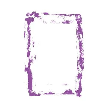 Grunge purple vector frame, paintbrush strokes rectangle border with scratched イラスト素材