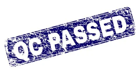 Grunge QC PASSED Framed Rounded Rectangle Stamp イラスト素材